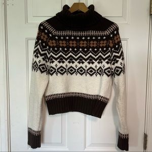 American Eagle Christmas pattern turtleneck sweater